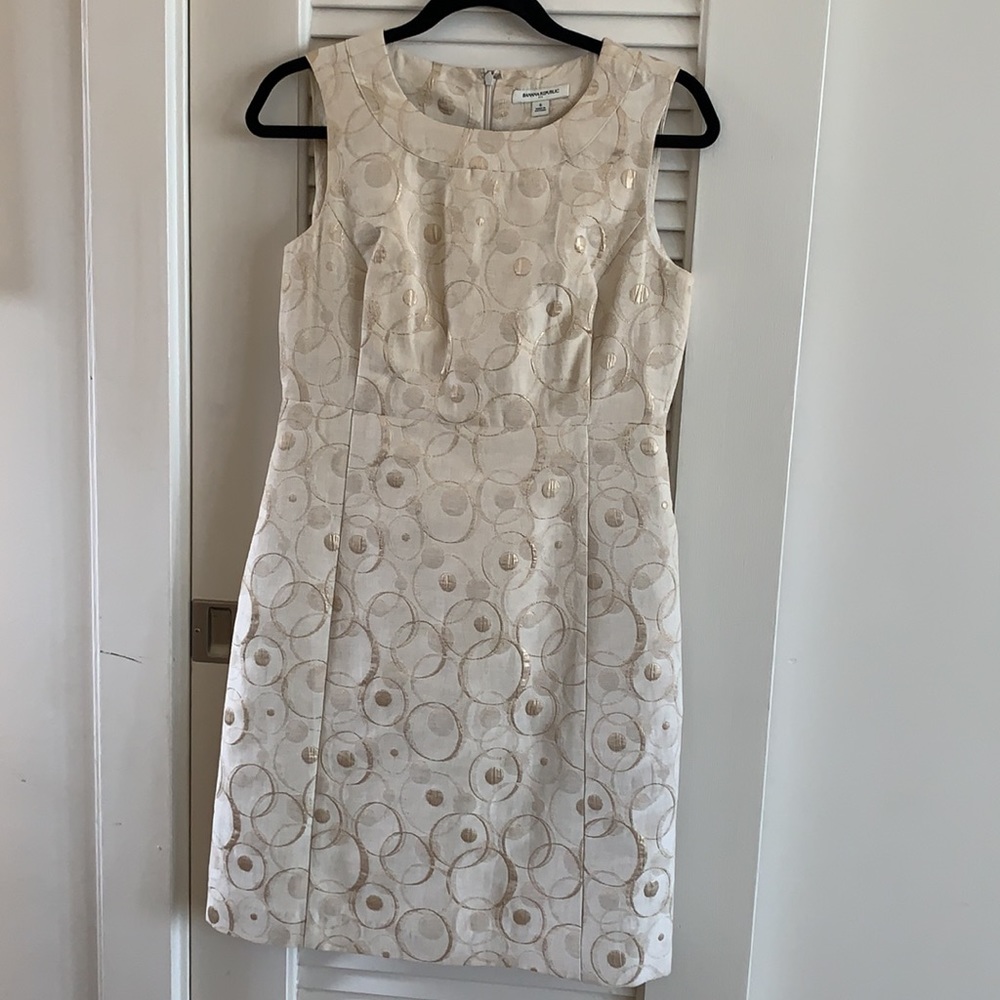 Cream and Gold Banana Republic Dress